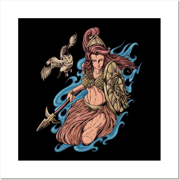 Goddess of Greek mythology - Minerva Athena Wall Art by Modern Medieval Design